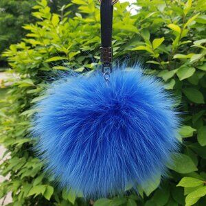 Fluffy Fur ball charm bag charm key chain
